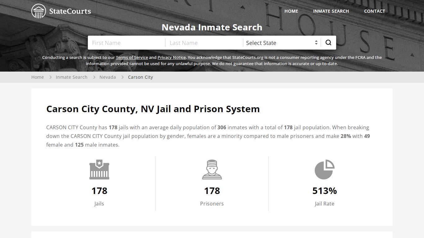 Carson City County, NV Jail and Prison System - State Courts