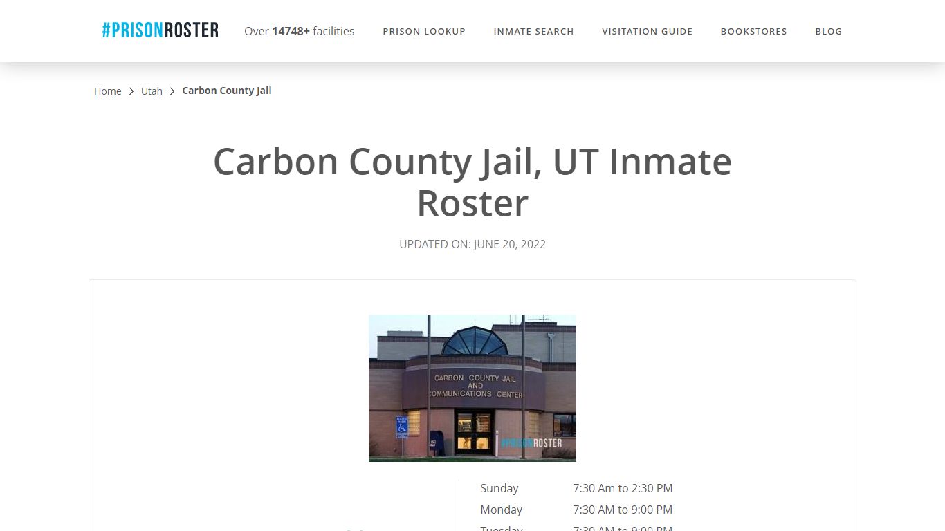 Carbon County Jail, UT Inmate Roster - Prisonroster